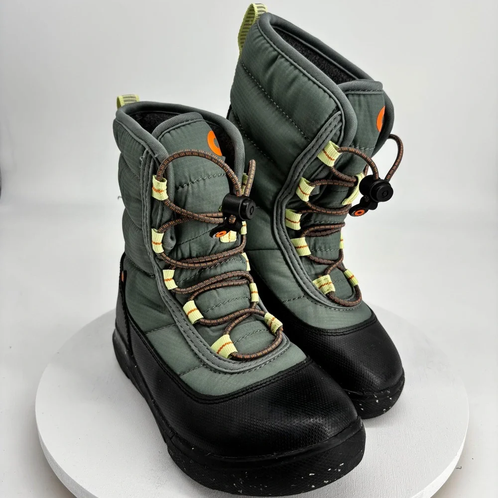 Bogs Skyline Snow Boots Kids 13 Green Waterproof Insulated warm HTF ski sldding